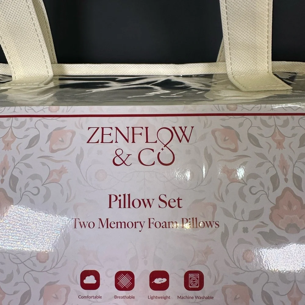 NEW - ZENFLOW &‎ Company Two Memory Foam Pillows